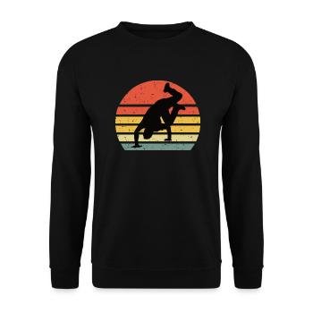 Breakdance Vintage Retro - Unisex Pullover - Schwarz - Vorne - Alina (178cm) & Michal (187cm)