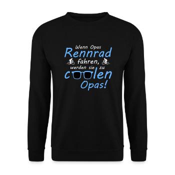 Rennrad Opas - Unisex Pullover - Schwarz - Vorne - Alina (178cm) & Michal (187cm)