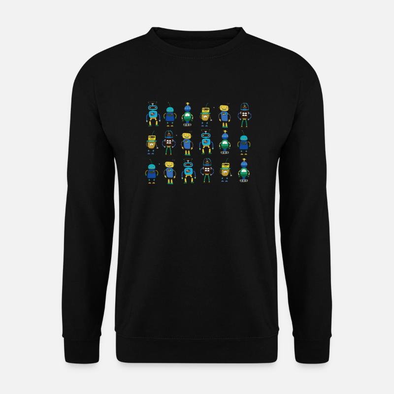 Little Robots, kleine lustige Roboter - Unisex Pullover - Schwarz