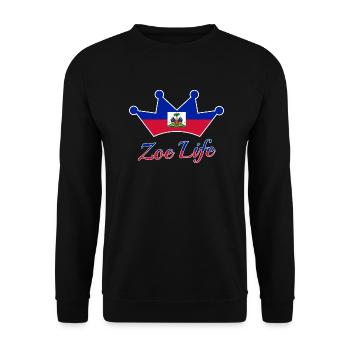 Haïtie drapeau Couronne Vie I cadeau idée - Sweat-shirt Unisexe - noir - Devant - Alina (178cm) & Michal (187cm)