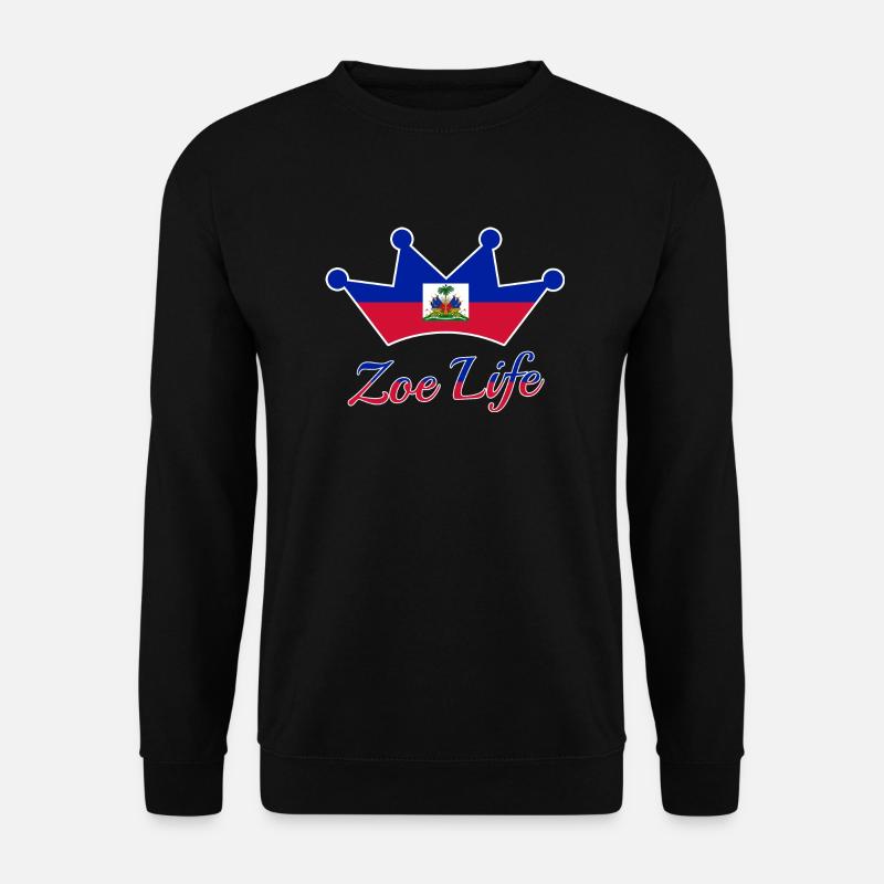 Haïtie drapeau Couronne Vie I cadeau idée - Sweat-shirt Unisexe - noir