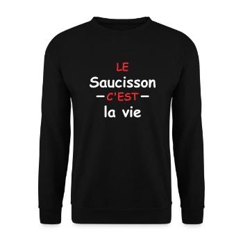 Le saucisson c'est la vie - Sweat-shirt Unisexe - noir - Devant - Alina (178cm) & Michal (187cm)