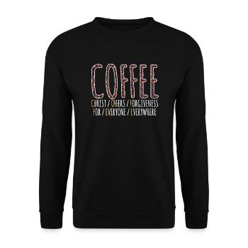 Coffee Definition Christ Offers Forgiveness - Unisex Sweatshirt - black - Front - Alina (178cm) & Michal (187cm)
