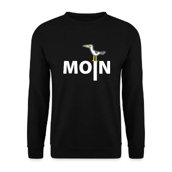 Nordsee Möwe- Moin - Unisex Pullover - Schwarz - Vorne - Alina (178cm) & Michal (187cm)