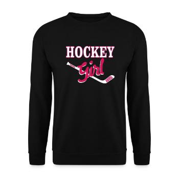 Hockey Girl Ice Hockey Player Sports - Unisex Sweatshirt - black - Front - Alina (178cm) & Michal (187cm)