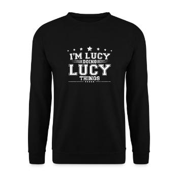Lucy - Unisex Sweatshirt - black - Front - Alina (178cm) & Michal (187cm)