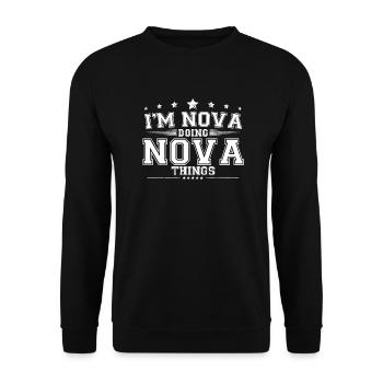 Nova - Unisex Pullover - Schwarz - Vorne - Alina (178cm) & Michal (187cm)