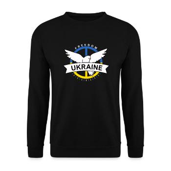 Ukraine Flag Peace Ukrainian Flag Peace - Unisex Sweatshirt - black - Front - Alina (178cm) & Michal (187cm)