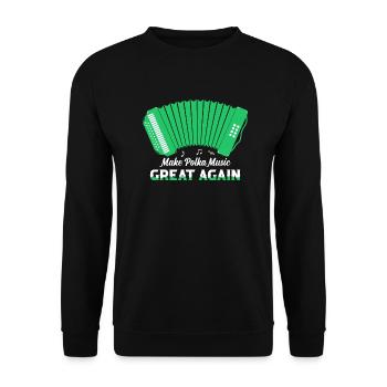 Make Polka Music Great Again Music Accordion - Unisex Pullover - Schwarz - Vorne - Alina (178cm) & Michal (187cm)