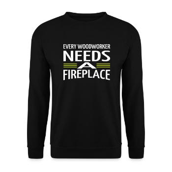 forester badge hearbeat forest work - Unisex Sweatshirt - black - Front - Alina (178cm) & Michal (187cm)