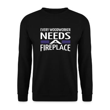 americas job present idea woodcutter badge funny - Unisex Sweatshirt - black - Front - Alina (178cm) & Michal (187cm)