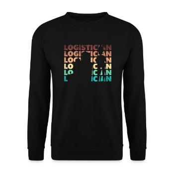Logistics Logistician Silhouette - Unisex Sweatshirt - black - Front - Alina (178cm) & Michal (187cm)