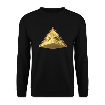 Eye of Providence - allsehendes Auge Pyramid - Unisex Pullover - Schwarz - Vorne - Alina (178cm) & Michal (187cm)
