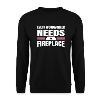 wood funny birthday present idea carpenter tshirts - Unisex Sweatshirt - black - Front - Alina (178cm) & Michal (187cm)