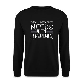 carpenter joke hearbeat chainsaw carpenter - Unisex Sweatshirt - black - Front - Alina (178cm) & Michal (187cm)