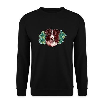 Tête de Border collie - En graffiti #1 - Sweat-shirt Unisexe - noir - Devant - Alina (178cm) & Michal (187cm)
