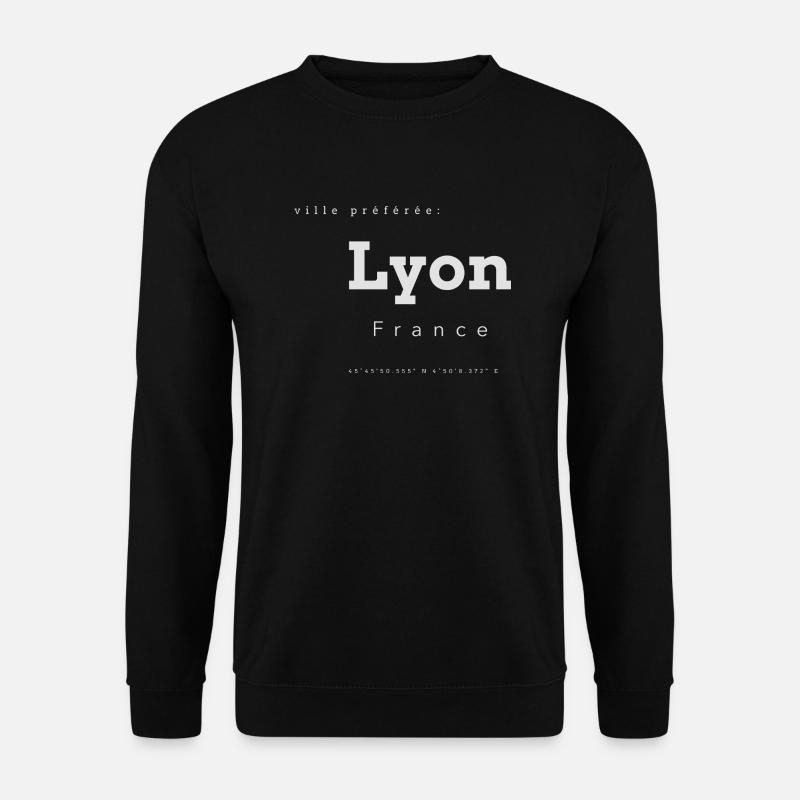 Lyon Favorite City Memory Coordinates - Unisex Sweatshirt - black