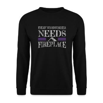 bois un t-shirt de prière de charpentier - Sweat-shirt Unisexe - noir - Devant - Alina (178cm) & Michal (187cm)