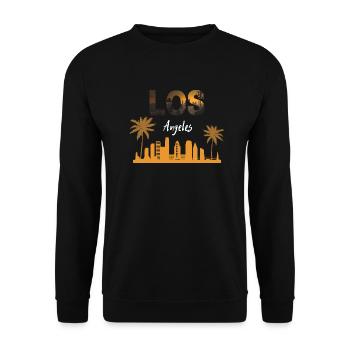 L’horizon de Los Angeles en orange et noir - Sweat-shirt Unisexe - noir - Devant - Alina (178cm) & Michal (187cm)