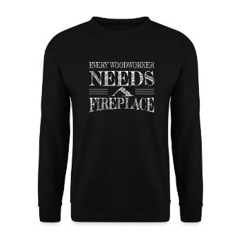 carpenter hoodies and sweatshirts logging hearbeat - Unisex Sweatshirt - black - Front - Alina (178cm) & Michal (187cm)