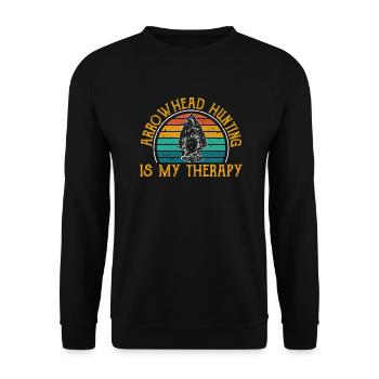 Arrowhead Hunting Pfeilspitzen Sammler - Unisex Pullover - Schwarz - Vorne - Alina (178cm) & Michal (187cm)