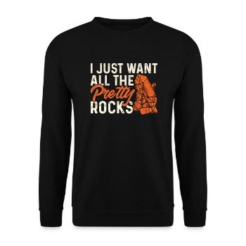 Rockhound Geology Rock Collecting Stone Collectors - Unisex Sweatshirt - black - Front - Alina (178cm) & Michal (187cm)