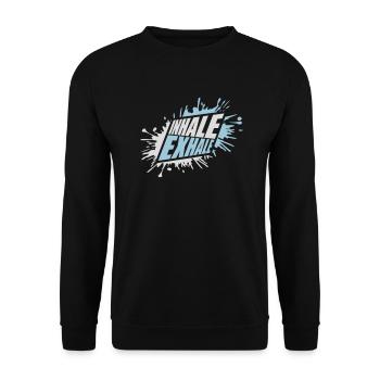 Inspirez expirez Yoga citation - Sweat-shirt Unisexe - noir - Devant - Alina (178cm) & Michal (187cm)