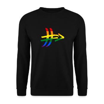 Regenbogen Hashtag # Diversität Toleranz Vielfalt - Unisex Pullover - Schwarz - Vorne - Alina (178cm) & Michal (187cm)