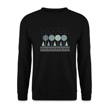 Snowy forest - Unisex Sweatshirt - black - Front - Alina (178cm) & Michal (187cm)