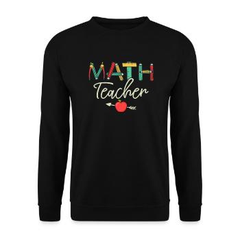 Math Teacher Student School Education - Unisex Sweatshirt - black - Front - Alina (178cm) & Michal (187cm)