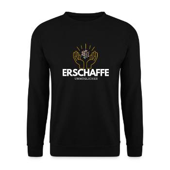 Erschaffe unmögliches - Unisex Pullover - Schwarz - Vorne - Alina (178cm) & Michal (187cm)