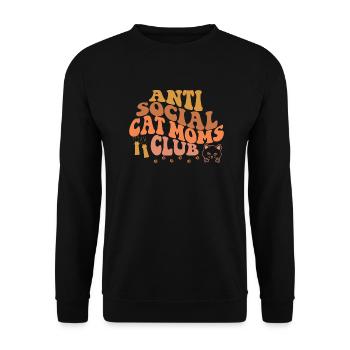 Anti social chat maman drôle de chats maman chatte - Sweat-shirt Unisexe - noir - Devant - Alina (178cm) & Michal (187cm)