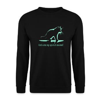 Spirit animal cat - Unisex Sweatshirt - black - Front - Alina (178cm) & Michal (187cm)
