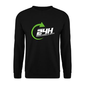 24h - Unisex Pullover - Schwarz - Vorne - Alina (178cm) & Michal (187cm)