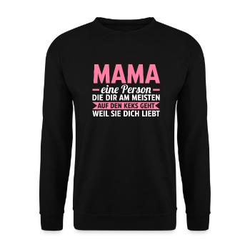 Mutter Muttertag Mama - Unisex Pullover - Schwarz - Vorne - Alina (178cm) & Michal (187cm)