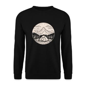 Camping Camping Mountains Nature Outdoor Leisure Holidays - Unisex Sweatshirt - black - Front - Alina (178cm) & Michal (187cm)