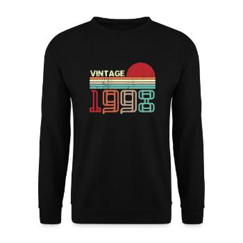 Vintage 1998 Anniversaire rétro sunset design - Sweat-shirt Unisexe - noir - Devant - Alina (178cm) & Michal (187cm)