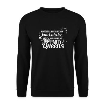 Braut Junggesellinnenabschied Junggesellenabschied - Unisex Pullover - Schwarz - Vorne - Alina (178cm) & Michal (187cm)