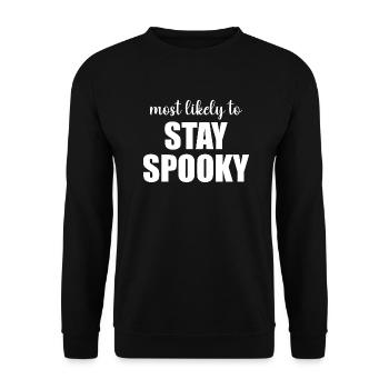 Most Likely To Stay Spooky Funny Halloween - Unisex Sweatshirt - black - Front - Alina (178cm) & Michal (187cm)