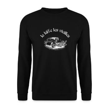 Je kiffe les vieilles - Sweat-shirt Unisexe - noir - Devant - Alina (178cm) & Michal (187cm)