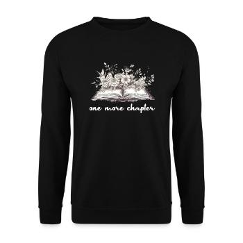 One More Chapter Book With Flowers - Unisex Sweatshirt - black - Front - Alina (178cm) & Michal (187cm)