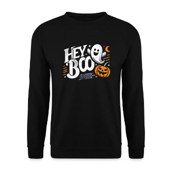 Halloween Hey Boo - Sweat-shirt Unisexe - noir - Devant - Alina (178cm) & Michal (187cm)