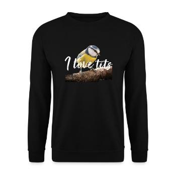 I love tits - Sweat-shirt Unisexe - noir - Devant - Alina (178cm) & Michal (187cm)