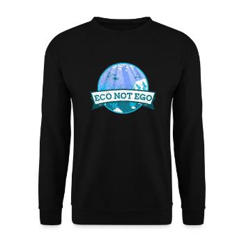 Environment Protection, Eco not Ego - Unisex Sweatshirt - black - Front - Alina (178cm) & Michal (187cm)