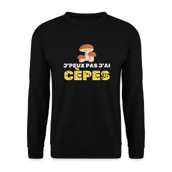 Je Pas J Ai Cèpes - Sweat-shirt Unisexe - noir - Devant - Alina (178cm) & Michal (187cm)