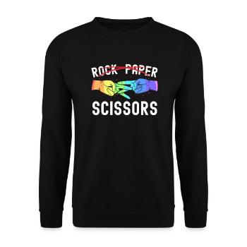 Lesbienne Fierté Rock Papier Ciseaux Drôle LGBTQ - Sweat-shirt Unisexe - noir - Devant - Alina (178cm) & Michal (187cm)