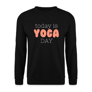 International Yoga Day - Unisex Pullover - Schwarz - Vorne - Alina (178cm) & Michal (187cm)