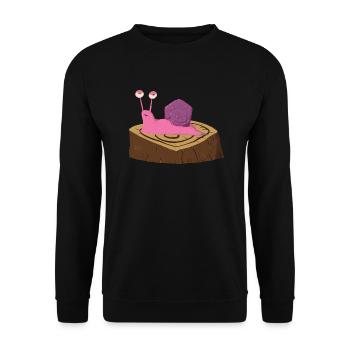 Ricardo l’escargot rigolo - Sweat-shirt Unisexe - noir - Devant - Alina (178cm) & Michal (187cm)