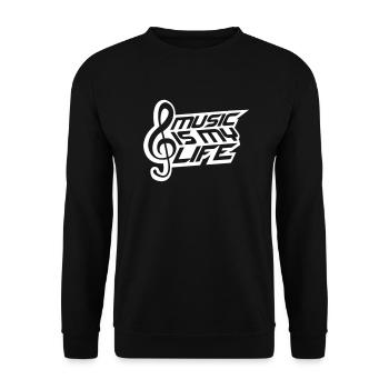 Music Is My Life Musik Ist Mein Leben Liebe Spruch - Unisex Sweatshirt - black - Front - Alina (178cm) & Michal (187cm)