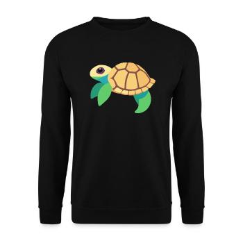 Tortue d’eau bébé vert - Sweat-shirt Unisexe - noir - Devant - Alina (178cm) & Michal (187cm)
